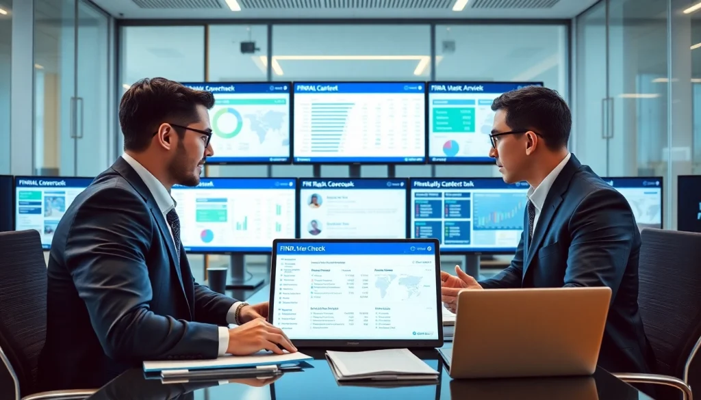Utilize FINRA Broker Check to verify financial advisors in a professional office setting.